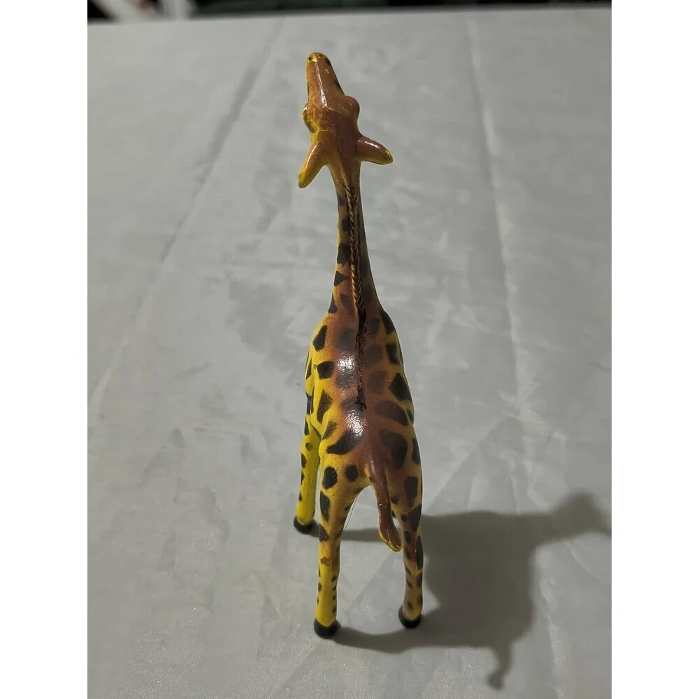 AAA Giraffe Figurine Toy Plastic Hard Heavy PVC Vtg Figure Safari Africa Baby